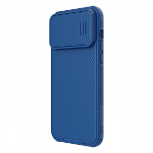 Силиконов гръб с подвижно покритие за камерата NILLKIN CamShield S - iPhone 14 Pro Max син - Img 3