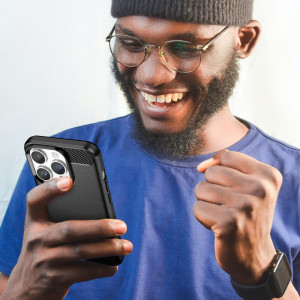 Силиконов гръб Carbon - iPhone 14 Pro черен - Img 7