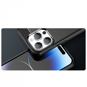Силиконов гръб Carbon - iPhone 14 Pro Max син - Img 9