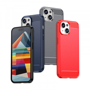 Силиконов гръб Carbon - iPhone 15 син - Img 7