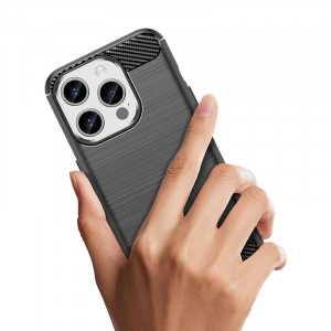 Силиконов гръб Carbon - iPhone 15 Pro черен - Img 8