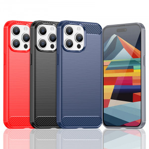 Силиконов гръб Carbon - iPhone 15 Pro Max черен - Img 2