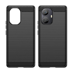 Силиконов гръб Carbon - Realme 10 Pro+ 5G черен - Img 1