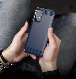 Силиконов гръб Carbon - Samsung Galaxy A72 син - Img 6