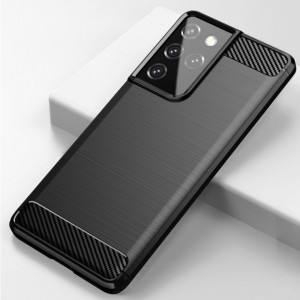 Силиконов гръб Carbon - Samsung Galaxy S21 Ultra 5G син - Img 8