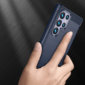 Силиконов гръб Carbon - Samsung Galaxy S23 Ultra син - Img 4