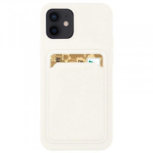 Силиконов гръб Card с портфейл за документи - Xiaomi Poco X3 NFC / X3 Pro бял - Img 1