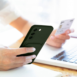 Силиконов гръб FORCELL Card с портфейл за документи - Xiaomi Redmi 9A / 9AT зелен - Img 7