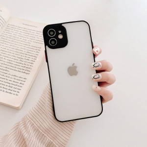 Силиконов полупрозрачен гръб Milky - iPhone 12 Pro черен - Img 2