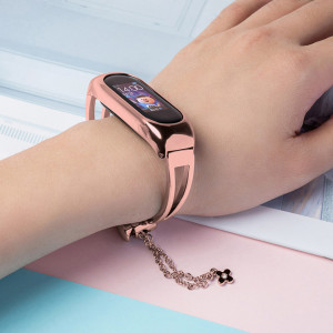 Стоманена каишка Steel - Xiaomi Mi Band 3 / Band 4 / Band 5 / Band 6 розов - Img 2