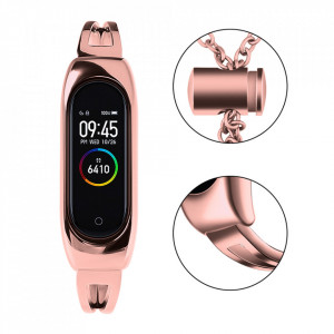 Стоманена каишка Steel - Xiaomi Mi Band 3 / Band 4 / Band 5 / Band 6 розов - Img 7