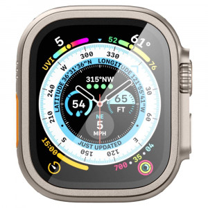 Стъклен протектор с метална рамка SPIGEN Tr Slim Pro - Apple Watch Ultra 49mm / Ultra 2 49mm TITANIUM - Img 3