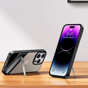 Твърд гръб с гел рамка и стойка UGREEN Kickstand - iPhone 14 Pro черен - Img 8