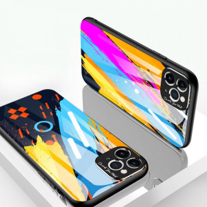 Цветен стъклен гръб с покритие за камерата - iPhone 11 Pro Max модел 1 - Img 3