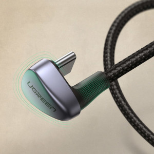 180° кабел за зареждане и данни за геймъри с оплетка UGREEN USB Type A към USB Type C 1m 3A 18 W с бързо зареждане AFC FCP сив (70313) - Img 4