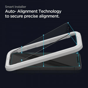 2 бр. закален стъклен протектор SPIGEN Align Master FC с инструмент за поставяне - iPhone 12 / 12 Pro с черна рамка - Img 9