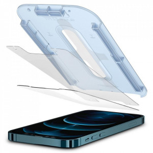 2 бр. закален стъклен протектор SPIGEN TR Ez Fit с инструмент за поставяне - iPhone 12 Pro Max - Img 9