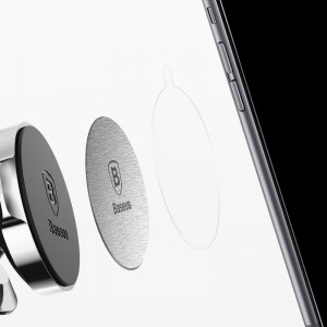 2 бр. самозалепващи се метални пластини за магнитни стойки Baseus Magnet Iron Suit 2x Iron Plate for Magnetic стойка за кола сребристи (ACDR-A0S) - Img 2