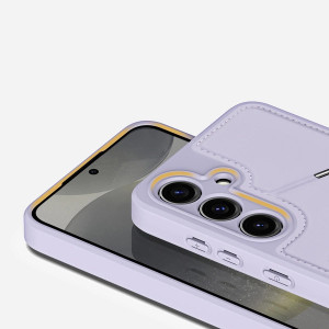 3 в 1 гръб със стойка и слот за карти Dux Ducis Rafi II MagSafe със система против кражба - Samsung Galaxy S24 лилав - Img 14