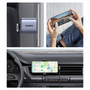 90° кабел за зареждане и данни с оплетка UGREEN US255 USB Type C към USB Type C 2.0 CM/M алуминиева обвивка с никелово покритие 0.5m сив / черен - Img 4