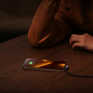 90° кабел за зареждане и данни BASEUS MVP 2 USB Type C към Lightning с бързо зареждане 20W 1m черен / червен - Img 14