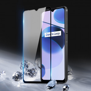 9D закален стъклен протектор с пълно покритие DUX DUCIS съвместим с гръб - Realme C35 с черна рамка - Img 4