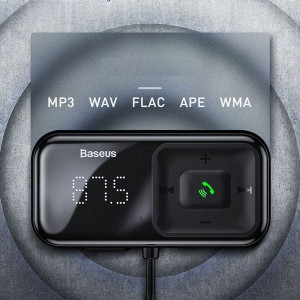 Bluetooth FM трансмитер за кола BASEUS S-16 със зарядно (Overseas edition) черен - Img 9
