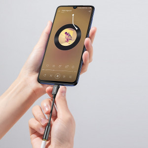 Адаптер за слушалки BASEUS L54 USB Type C към мини жак 3.5mm DAC конвертор, 24 bit, 48 KHz (CATL54-01) черен - Img 8
