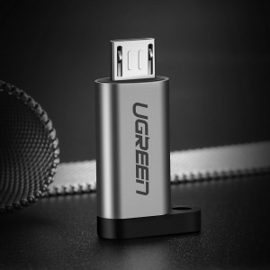 Адаптер UGREEN Micro USB към USB Type C с отвор за ключодържател (50590) сив - Img 9