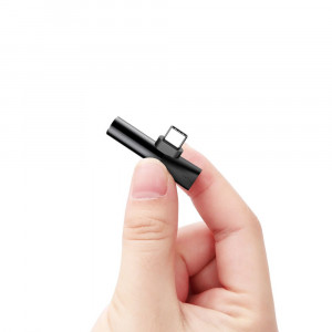 Аудио адаптер BASEUS L41 USB Type C към USB Type C / мини жак 3.5 mm (CATL41-01) черен - Img 10