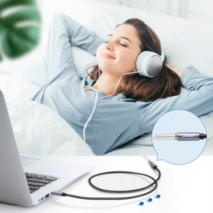 Аудио кабел UGREEN жак 3.5mm (мъжко) към жак 3.5mm (женско) 1m (AV118) син - Img 3