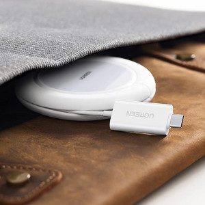 Безжично зарядно UGREEN Qi 15W (поддържа Magsafe) със силиконов калъф (CD245-40123) бяло - Img 6