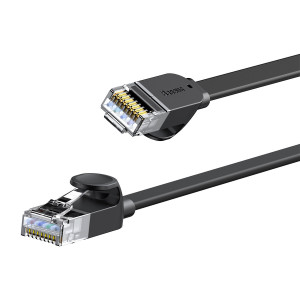 Бърз плосък интернет кабел BASEUS high Speed Six types of RJ45 Gigabit 15m черен - Img 2