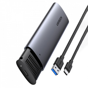 Външна адаптерна кутия Ugreen за M.2 B-Key SATA 3.0 5Gbps + кабел USB Type C (CM400) сива - Img 1