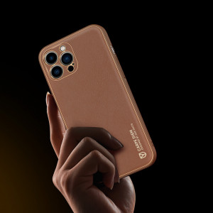Гръб от еко кожа DUX DUCIS Yolo - iPhone 14 Pro кафяв - Img 9