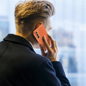 Гръб от еко кожа DUX DUCIS Yolo - Samsung Galaxy S22+ оранжев - Img 14