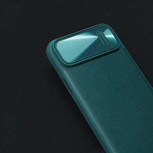 Гръб от естествена кожа с подвижно покритие за камерата NILLKIN CamShield Leather S - iPhone 14 черен - Img 10