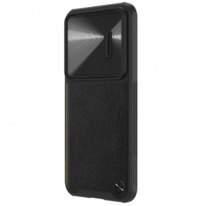 Гръб от естествена кожа с подвижно покритие за камерата NILLKIN CamShield Leather S - Samsung Galaxy S23+ черен - Img 3