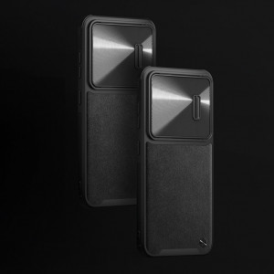 Гръб от естествена кожа с подвижно покритие за камерата NILLKIN CamShield Leather S - Samsung Galaxy S23+ черен - Img 8