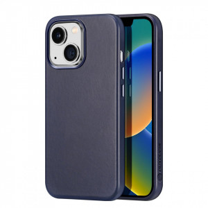 Гръб от естествена кожа DUX DUCIS Naples MagSafe - iPhone 14 син - Img 1