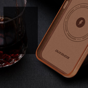 Гръб от естествена кожа DUX DUCIS Naples MagSafe - iPhone 14 Pro Max кафяв - Img 8