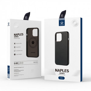 Гръб от естествена кожа DUX DUCIS Naples MagSafe - iPhone 14 Pro тъмнокафяв - Img 5