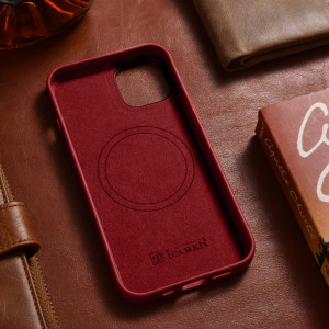 Гръб от естествена кожа iCARER Leather MagSafe - iPhone 14 Plus червен - Img 13