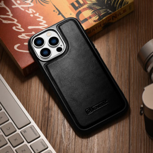 Гръб от естествена кожа iCARER Leather Oil Wax MagSafe - iPhone 14 Pro Max черен - Img 13