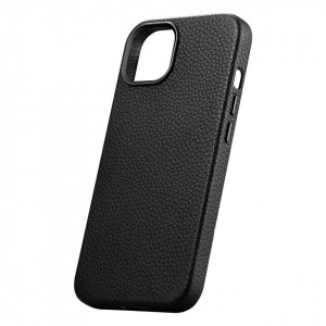 Гръб от естествена кожа iCARER Litchi Premium MagSafe - iPhone 14 Plus черен - Img 8