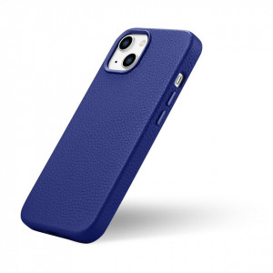 Гръб от естествена кожа iCARER Litchi Premium MagSafe - iPhone 14 Plus тъмносин - Img 9