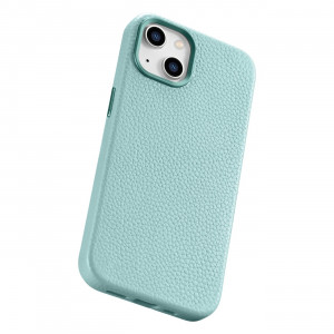 Гръб от естествена кожа iCARER Litchi Premium MagSafe - iPhone 14 Plus зелен - Img 12