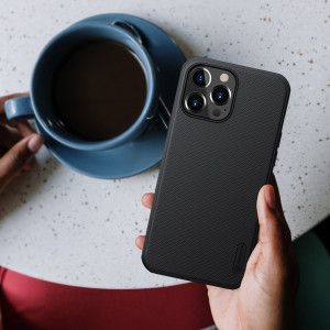 Гръб със стойка NILLKIN Super Frosted Shield - iPhone 13 Pro Max черен - Img 12
