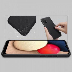 Гръб със стойка NILLKIN Super Frosted Shield - Samsung Galaxy A02s / M02s черен - Img 9