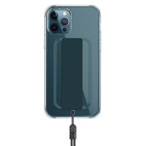 Гръб с лентов държач и каишка UNIQ Heldro с антимикробно покритие - iPhone 12 Pro Max прозрачен - Img 1